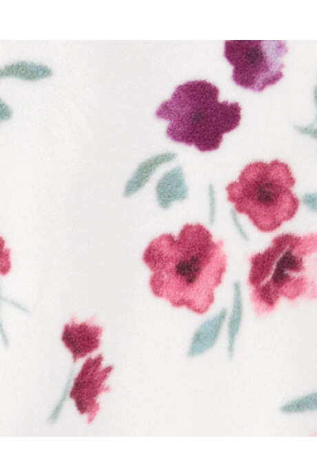 Pijama uno pieza de micropolar, con pie, blanco, diseño floral. Talles 2-5T Pijama uno pieza de micropolar, con pie, blanco, diseño floral. Talles 2-5T