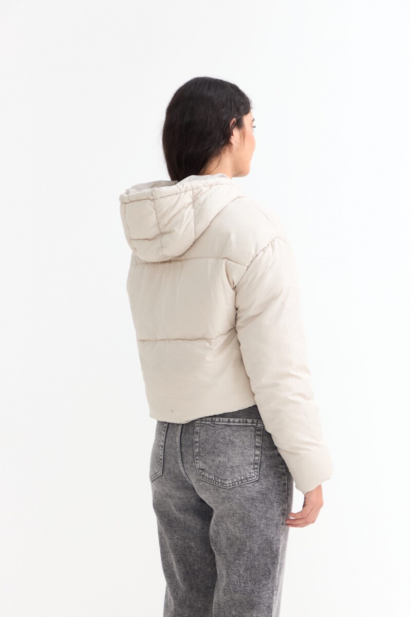 Campera puffer crop BEIGE