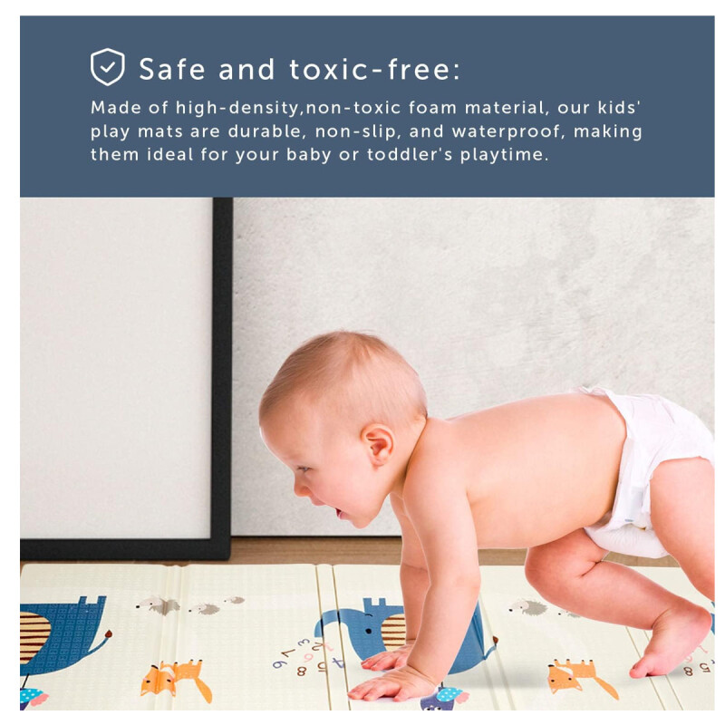 Alfombra plegable reversible grande para bebé Alfombra plegable reversible grande para bebé