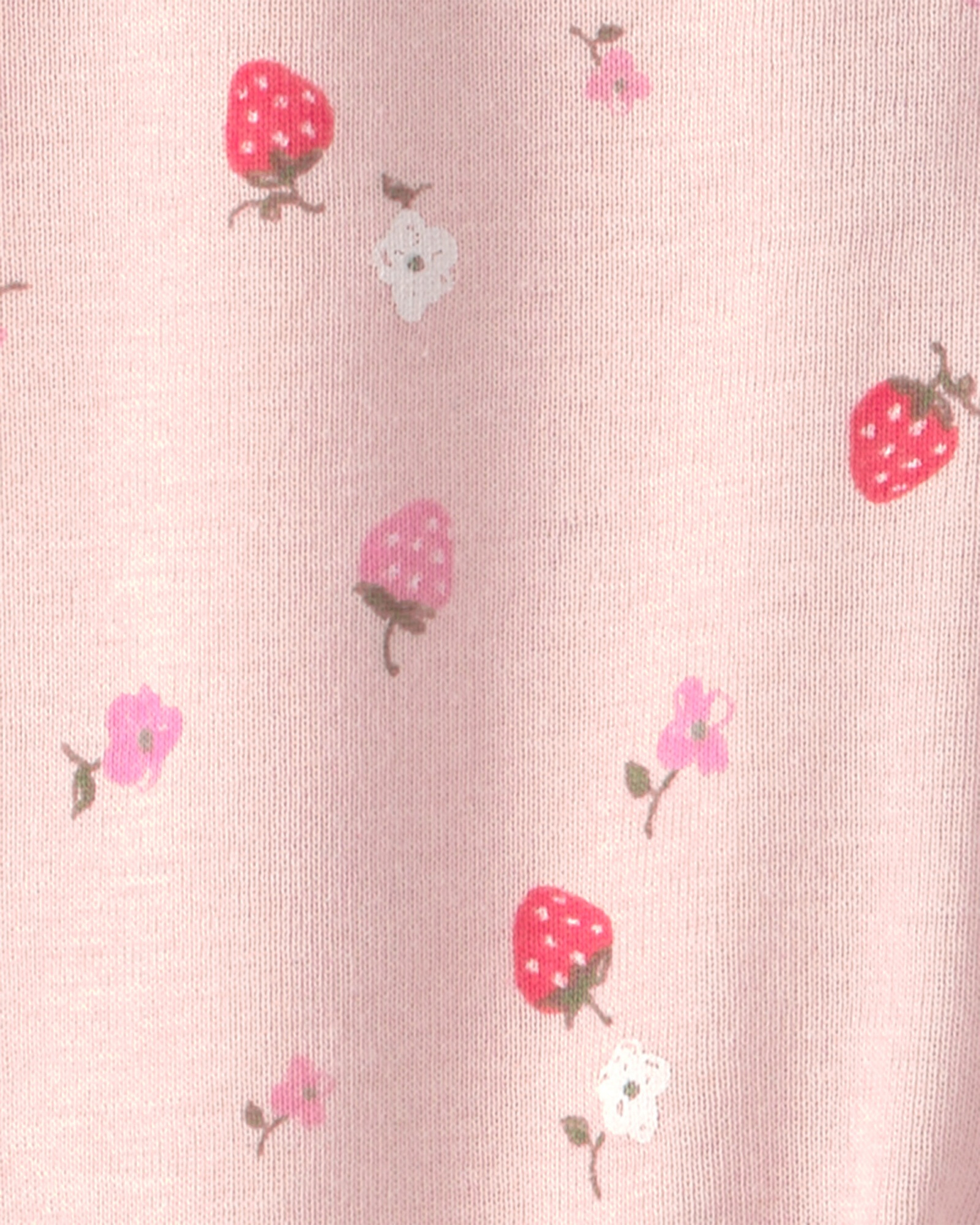 Pack dos pijamas enterito con pie, de algodón, diseño frutillas y lunares Sin color