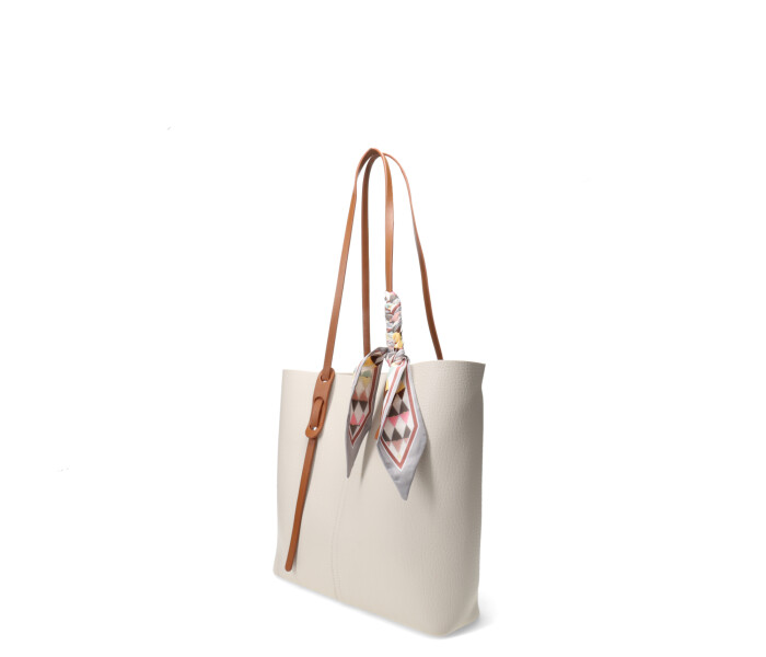 Cartera CHIEF con pañuelo decorativo Beige