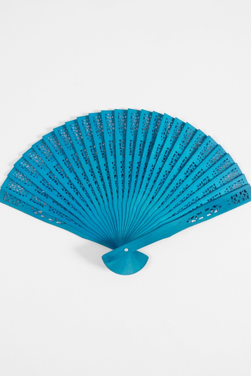 Abanico Madera turquesa
