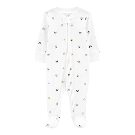 Pijama Carters con Pie Animales Algodón BLANCO