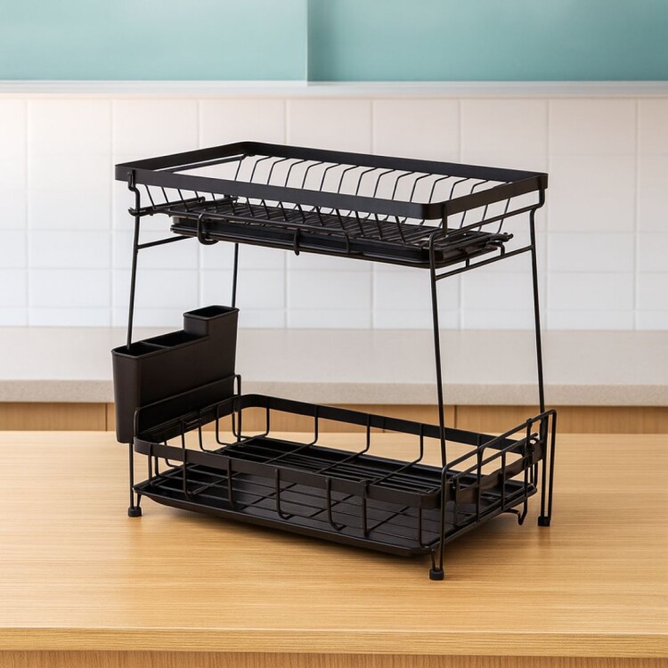 ESCURRIDOR 2 NIVELES CON BANDEJA NEGRO