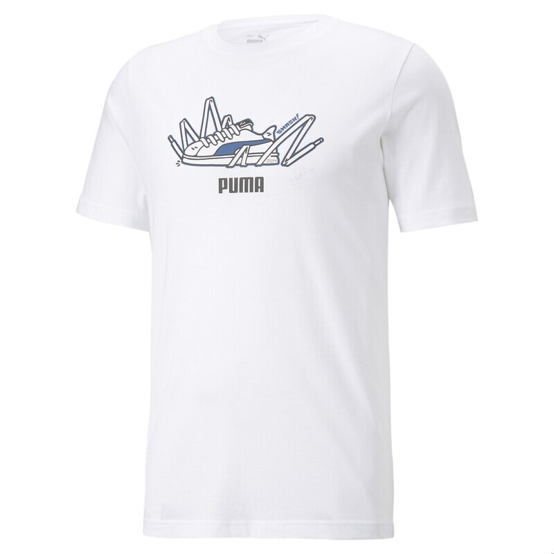 Puma Remera Sneaker Graphic de Hombre - 671764-02 Blanco