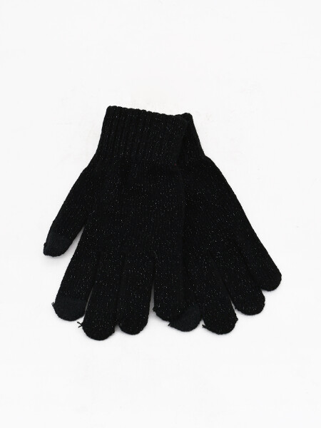 GUANTES BRILLOS NEGRO