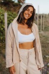 Campera agua reversible Crema