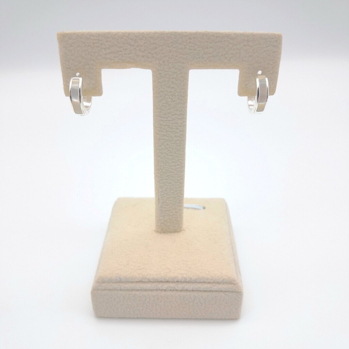 Aros de Plata 92 con Nácar - Diámetro 1.3 cm 