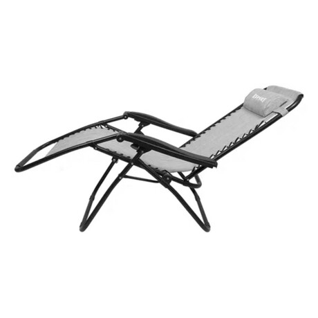 Silla Reposera Plegable C/posavaso Camping Portátil Gris