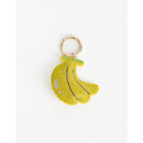 Llavero Y Bag Charm Banana Strass Amarillo Medio
