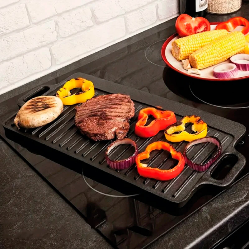 Parrilla gril de hierro c/asas medium NEGRO