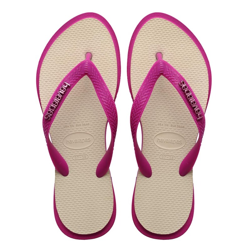Sandalias Havaianas Top Point Fusion Mujer Rosa Gum/beige Palha