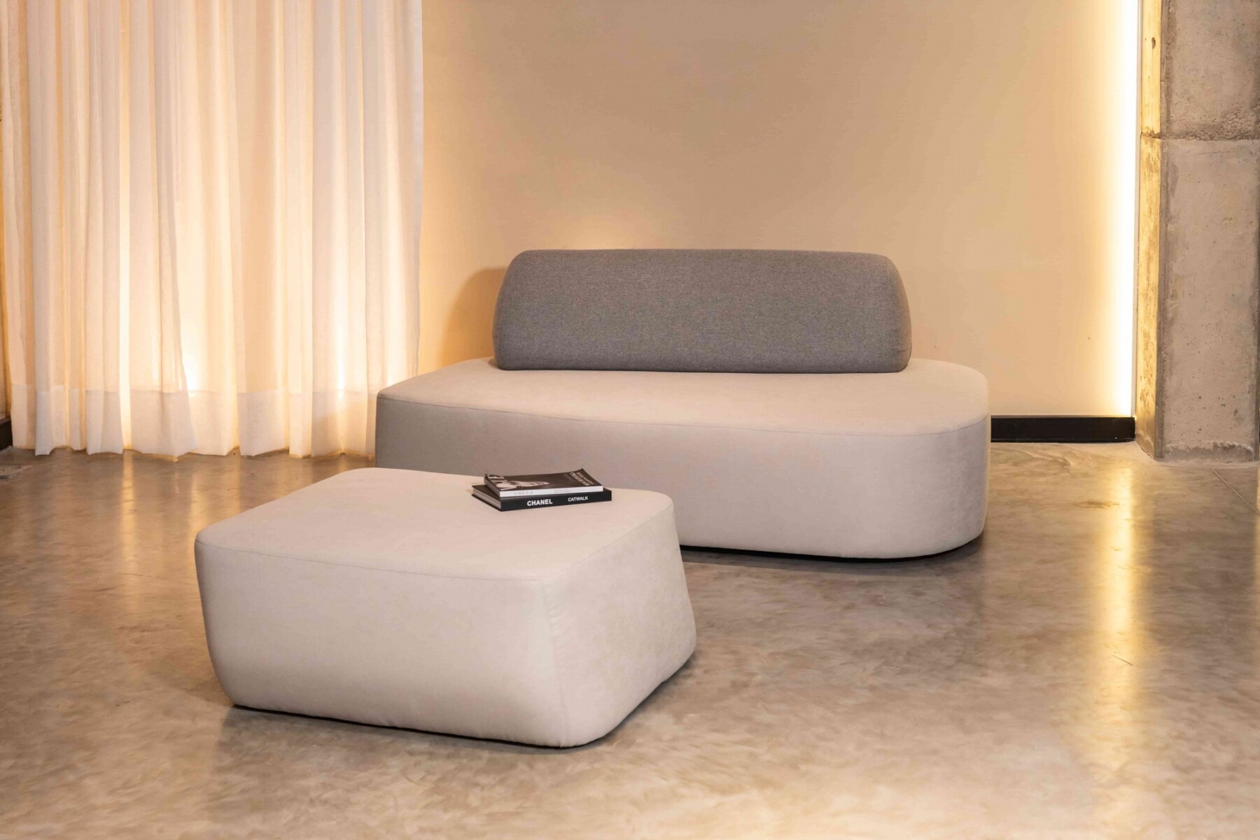 Sofá Pyramides Beige/Gris 