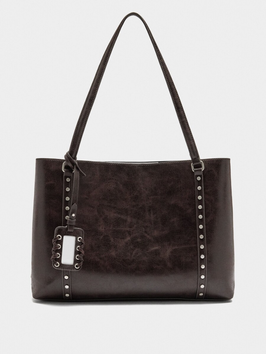 Bolso Para Portátil 13" Con Tachuelas marron