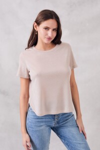 Remera Manga Corta Lurex Crudo