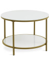 Mesa de centro GADEVANG Ø65 blanco/dorado Mesa de centro GADEVANG Ø65 blanco/dorado