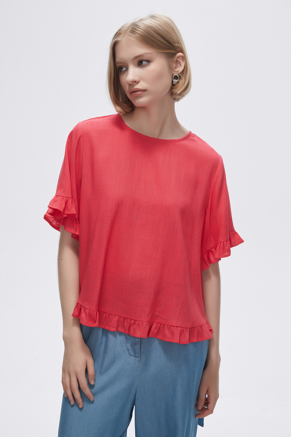 Blusa Abbas Rojo Coral