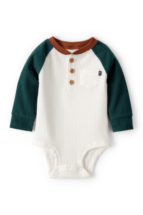 Body henley de algodón térmico, diseño clolorblock Sin color