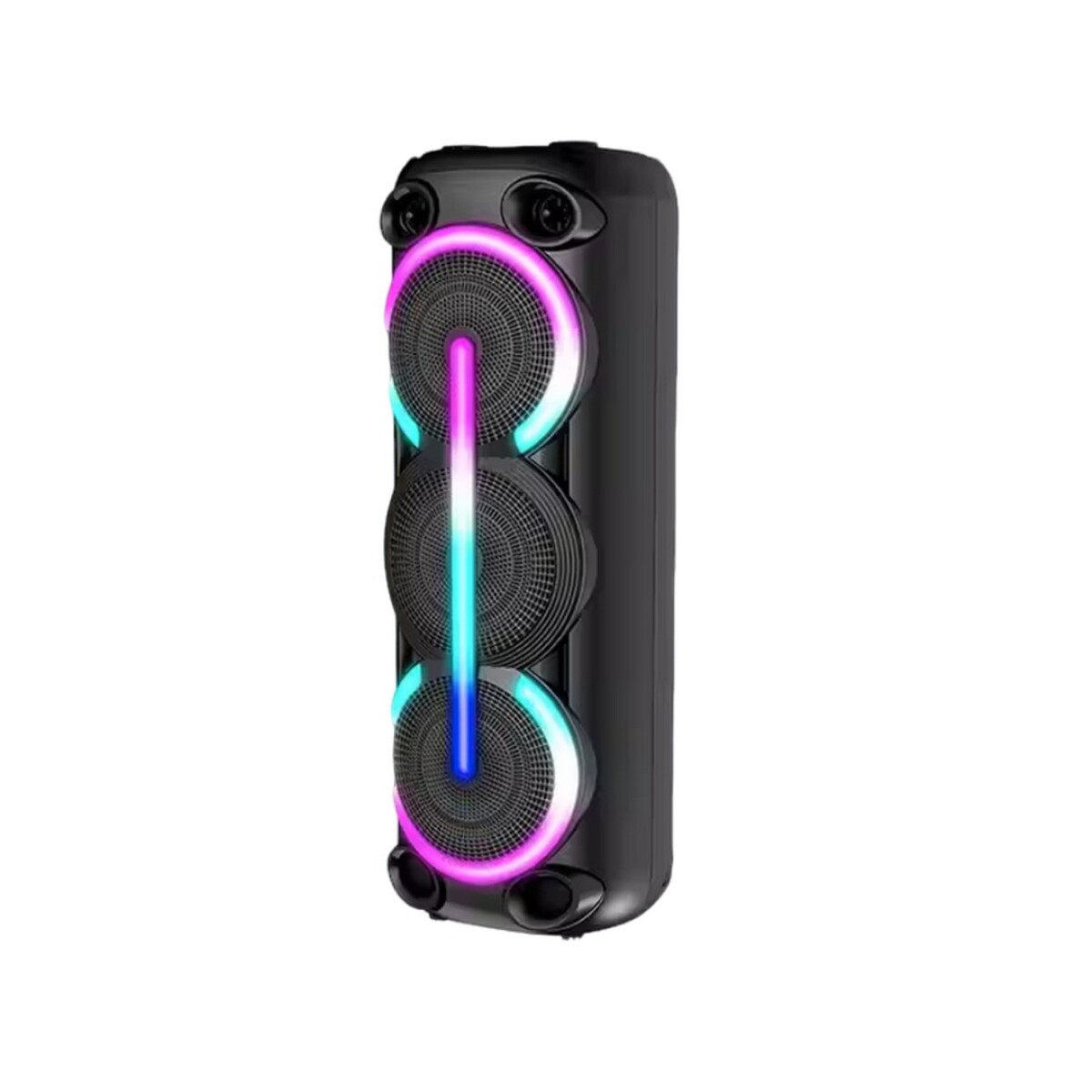 PARLANTE PORTÁTIL TORRE ZQS8313 3 VÍAS 8" LUCES LED CONTROL Y RUEDAS 