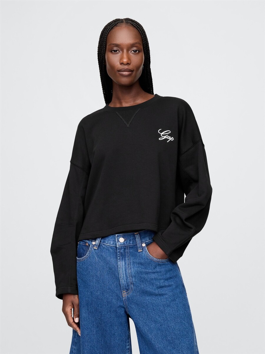 Canguro Logo Gap Sin Felpa Mujer - True Black 