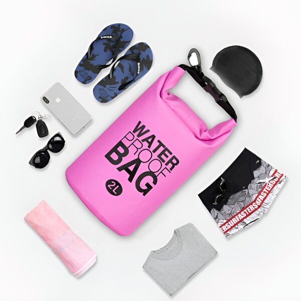 Bolso 2 Litros Celular Playa Piscina Impermeable Estanco Variante Color Rosa