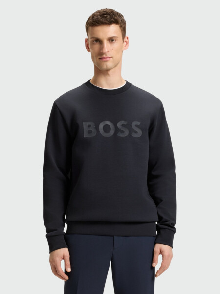 BOSS - Buzo de Algodón Elástico con Logo Navy