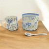 Mug de Cerámica Pintada con Cuchara Mug de Cerámica Pintada con Cuchara