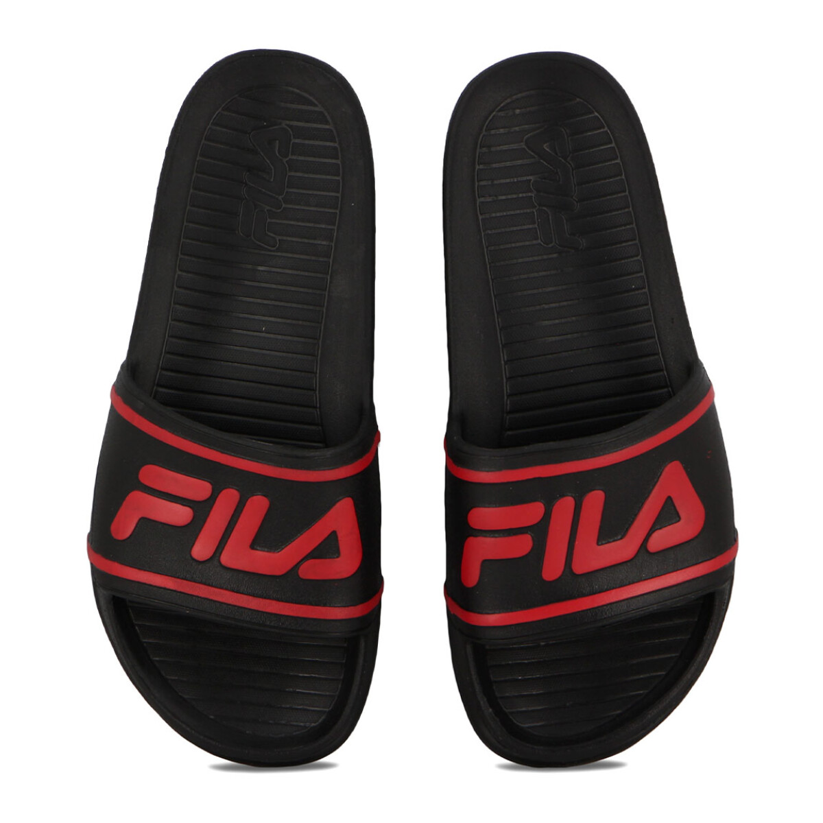 Chancletas Hombre Fila Sleek - Negro-Rojo 