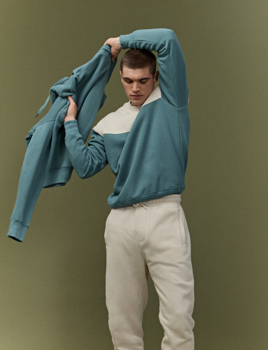 470916 SWEATER HARRY Natural/petroleo