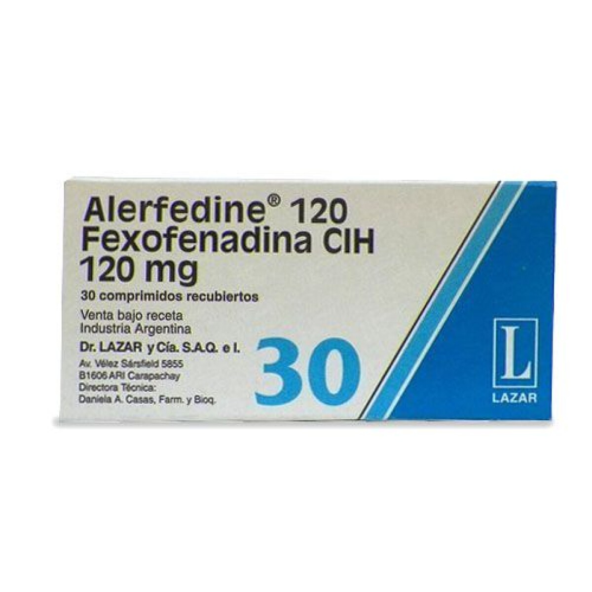 Alerfedine 120 mg x30 Comprimidos – Alivio de Alergias Estacionales