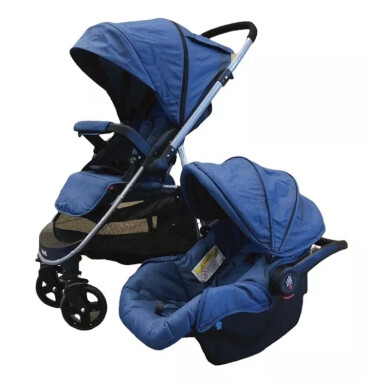 Cochecito De Paseo Para Bebe Travel System 3 En 1 - Tinok Azul