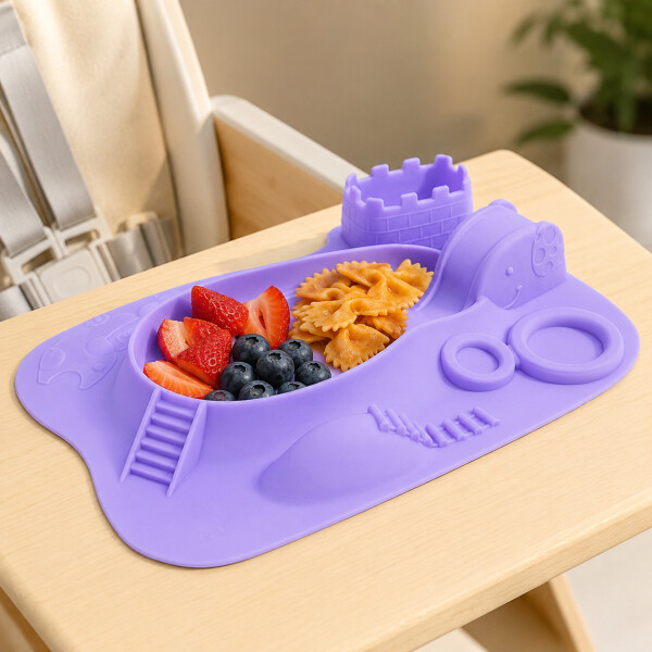 Plato Individual Silicona Marcus & Marcus Con Divisiones Violeta 1