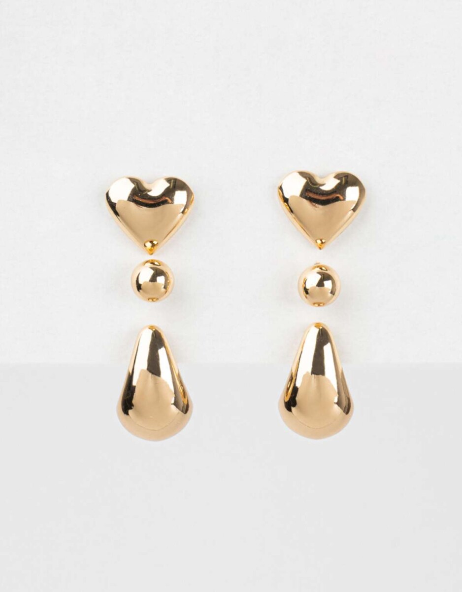 Set De Aros Gota Bubble - Dorado 