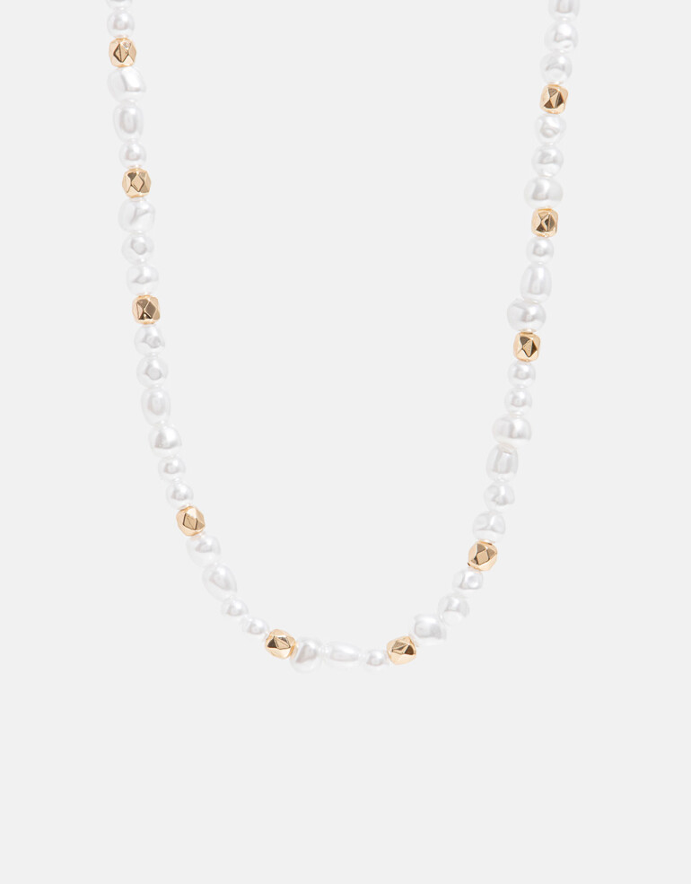 Collares Cortos Perla Collar Con Perlas Orgánicas - Combinacion Bicolor