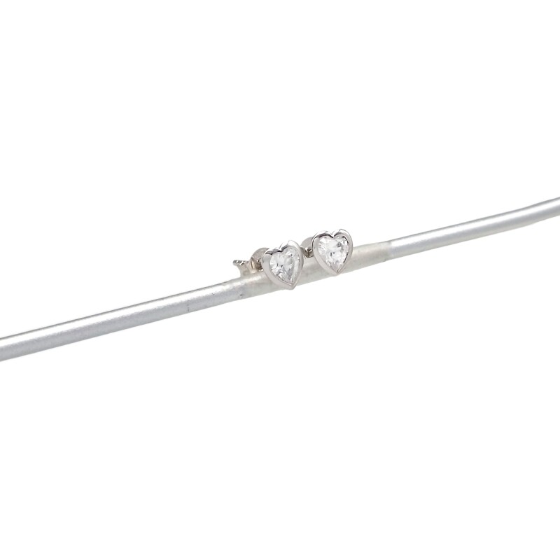 Caravanas Corazón-Plata 925-Piedra Zirconia-CA3033 conpiedra