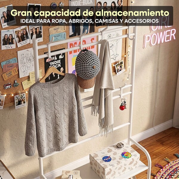 Perchero Ropa Rack Multifuncional Zapatero Organizador Percha Estantes Imback Color Blanco Perchero Ropa Rack Multifuncional Zapatero Organizador Percha Estantes Imback Color Blanco