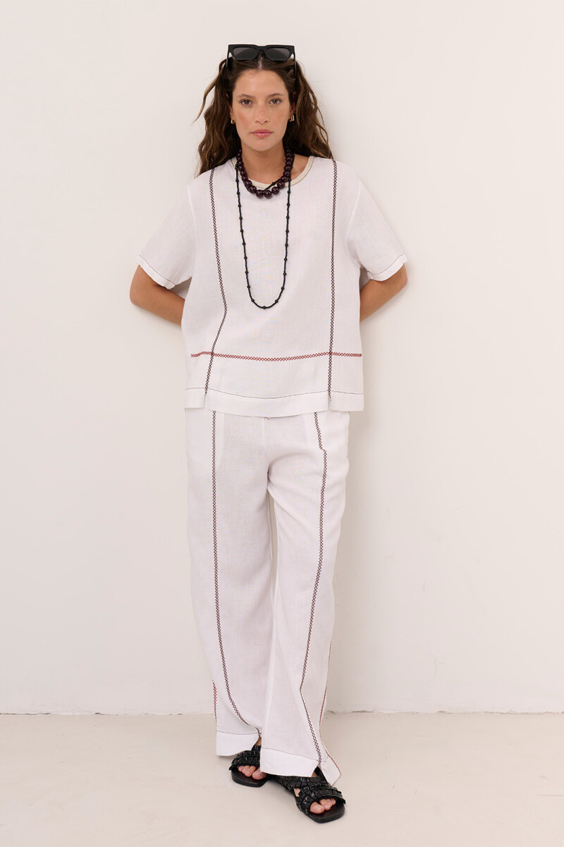 PANTALON LINO CRUZ BLANCO