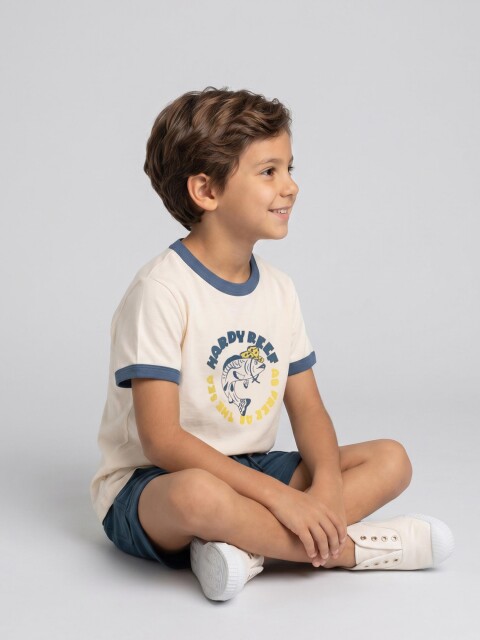 Camiseta Con Print Blanco