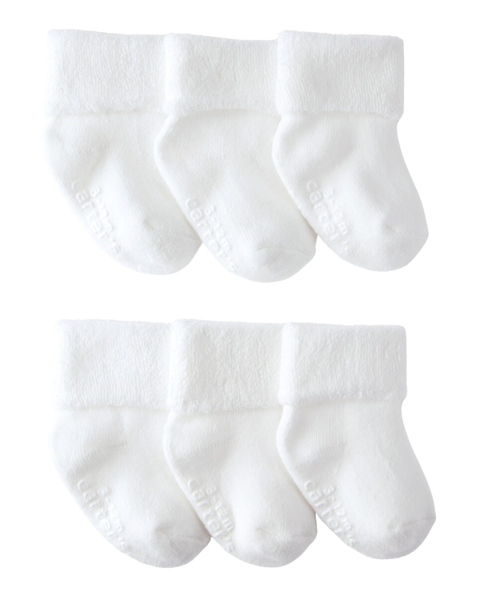 Pack seis pares de medias de algodón, con puños 