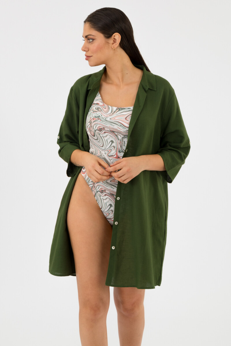 Camisola tropic linen - Verde mili/esmeralda 
