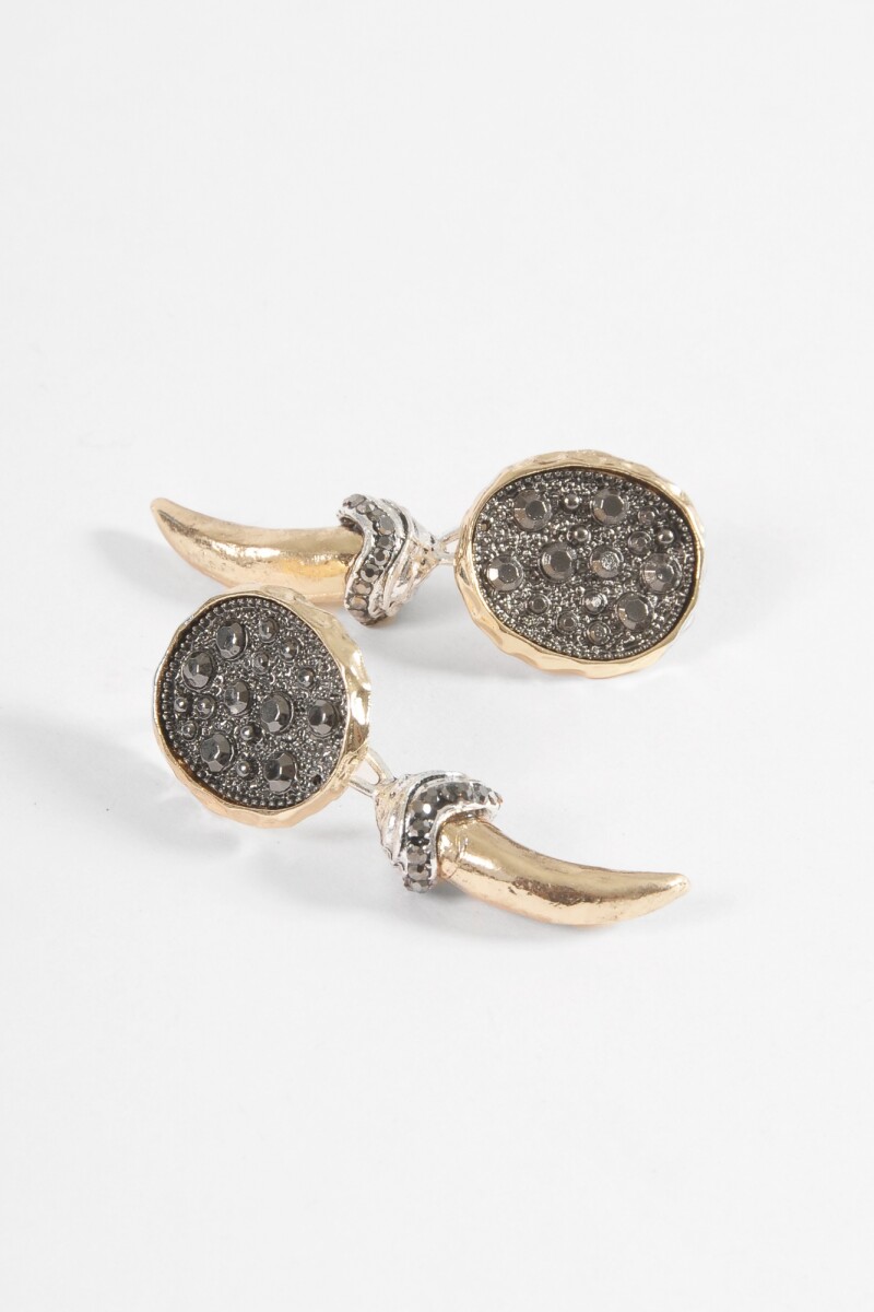 Caravanas moneda cuerno plateado