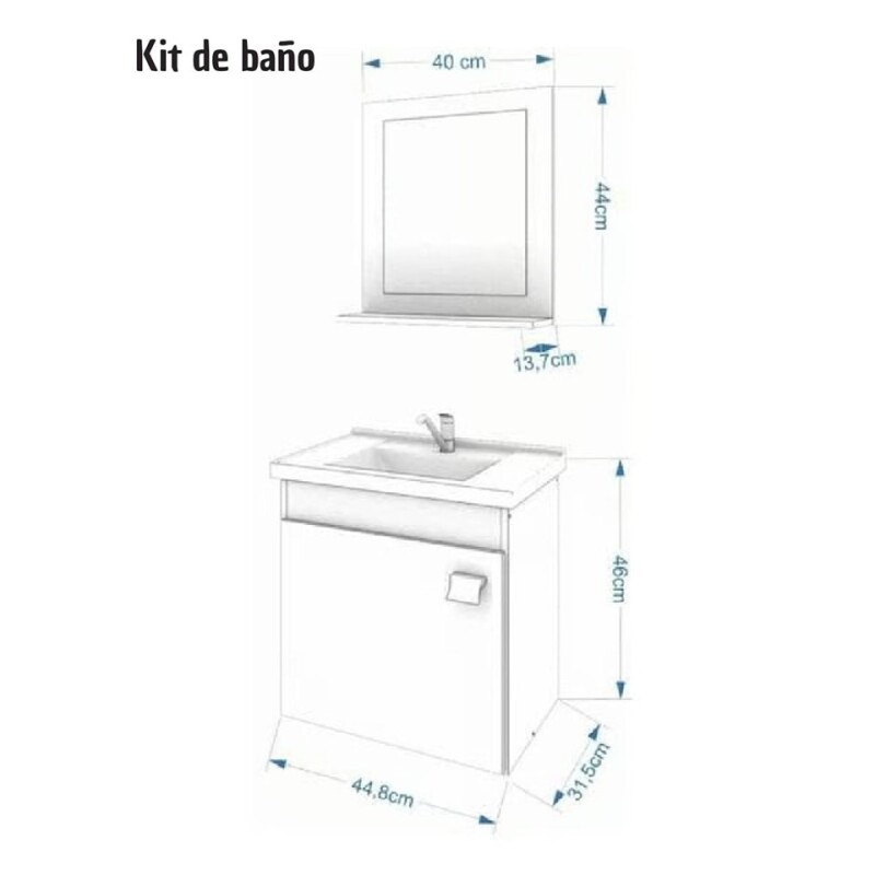 Mueble De Baño Mgm Iris Con Lavabo Y Mueble Blanco Con Orificio Para Grifos Mueble De Baño Mgm Iris Con Lavabo Y Mueble Blanco Con Orificio Para Grifos