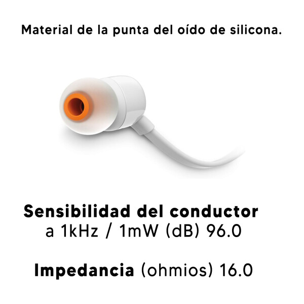 Auriculares Jbl T110 AURICULAR JBL T110 BLANCO