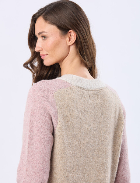 CARDIGAN COMBINADO Rosa