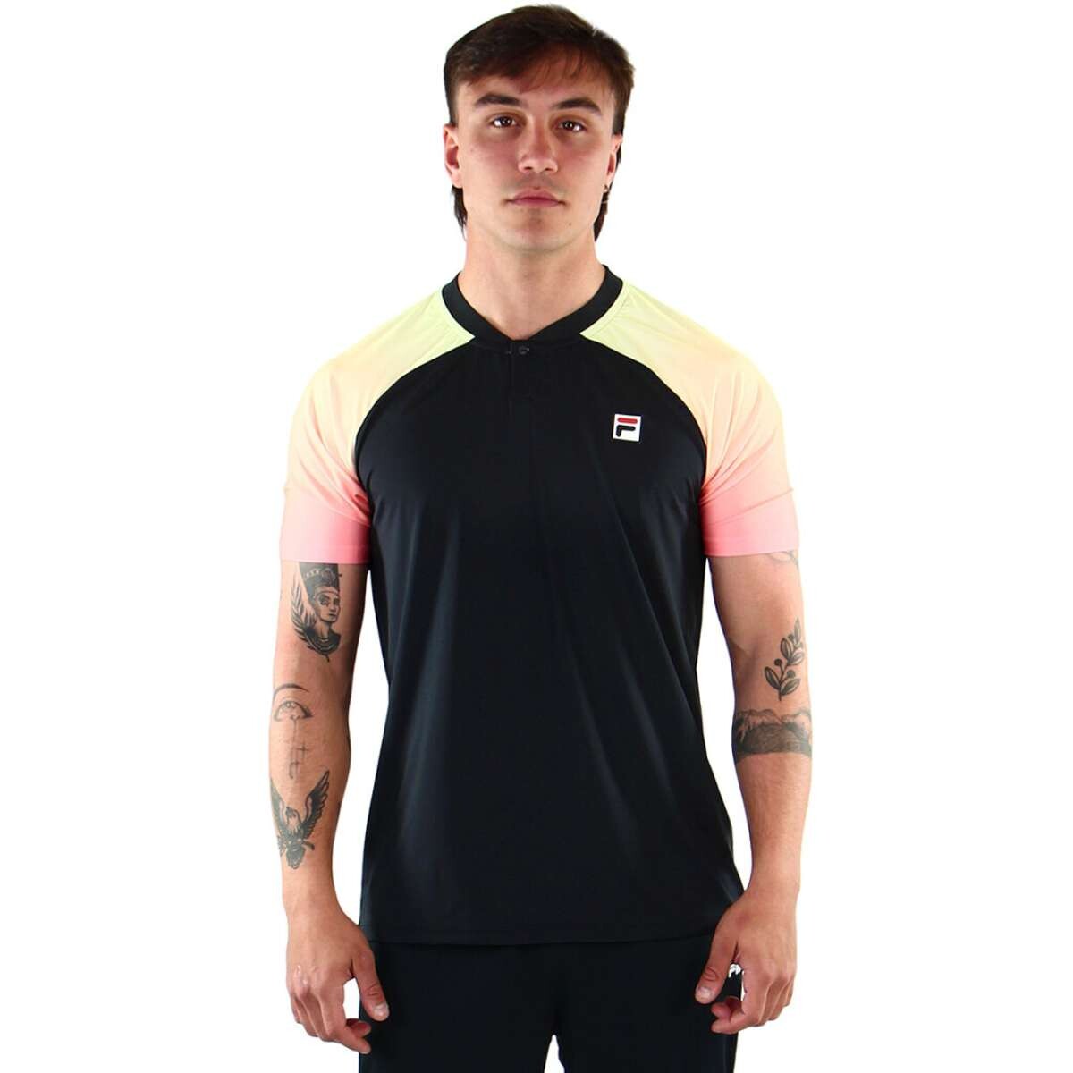 Fila Polo Masculina Classic - Negro-Multicolor 