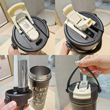 Vaso térmico de acero con infusor y asa - 610ml Rosado