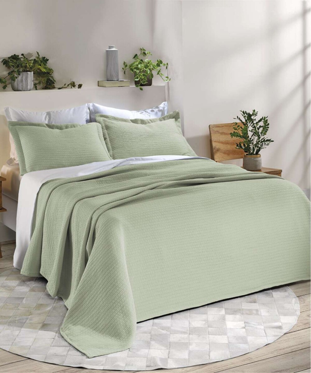 Juego Colcha y Funda Dohler Queen 100% Microfibra - Verde 