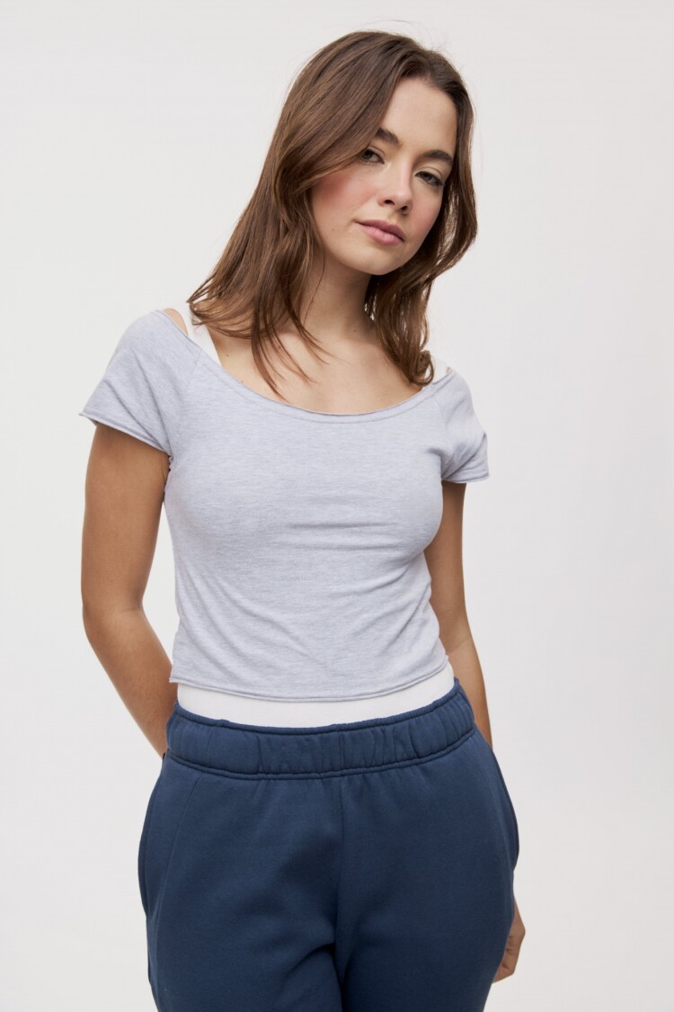 REMERA TREVI Gris Melange