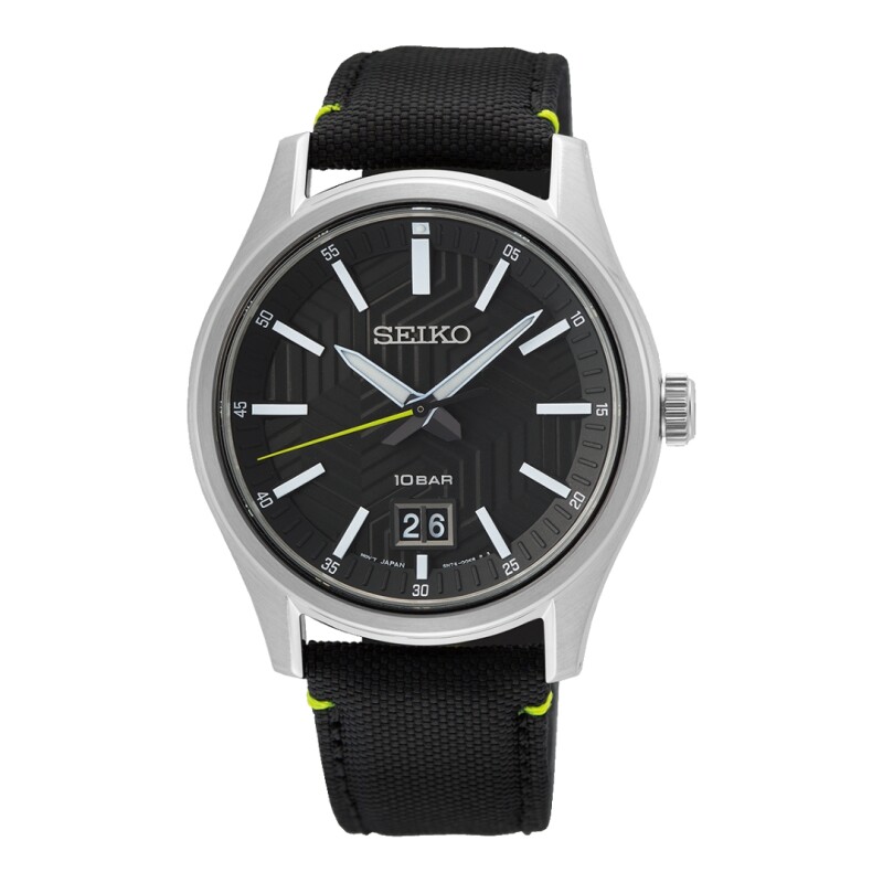 Reloj Seiko SUR517P1 para hombre con correa negra Negro