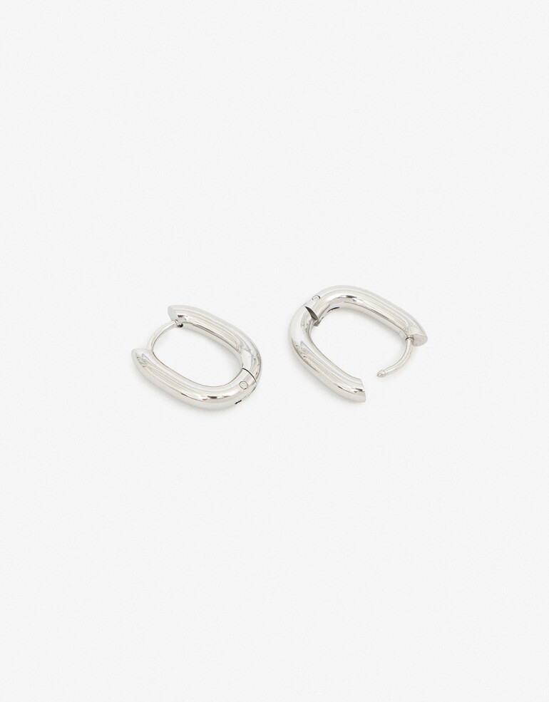 Aros Argollas Metal Aros Argollas De Acero - Plateado